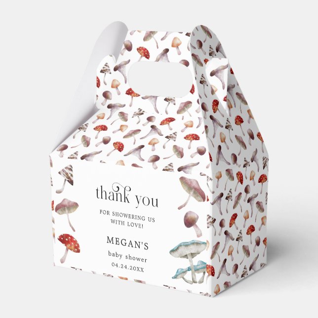 Mushroom Forest Baby Shower Favour Box (Front Side)