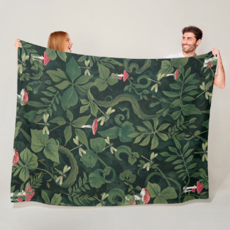 Mushroom Forest Blanket | Dark Green Botanical