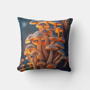 Mushroom Forest Calm Tranquil Nature Peaceful Zen Cushion