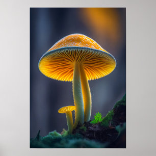 Mushroom Forest Calm Tranquil Nature Peaceful Zen Poster