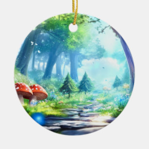 Mushroom Forest  Ceramic Tree Decoration