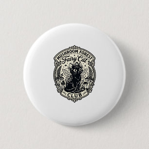Mushroom Forest Fairy Cat Funny Cat Graphic - Mush 6 Cm Round Badge