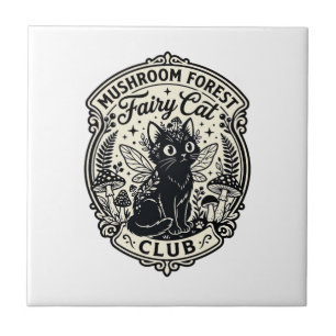 Mushroom Forest Fairy Cat Funny Cat Graphic - Mush Tile