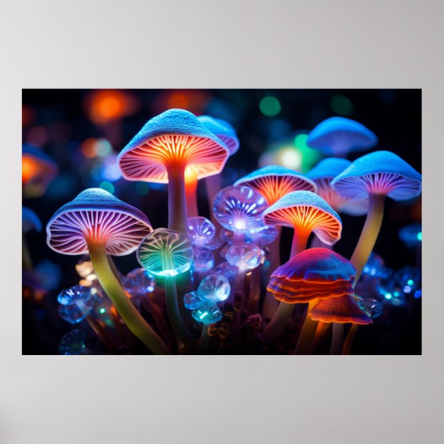Mushroom Forest Serene Tranquil Peaceful Poster (Front)