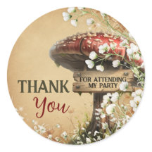 Mushroom Forest Sticker Thank You Tag