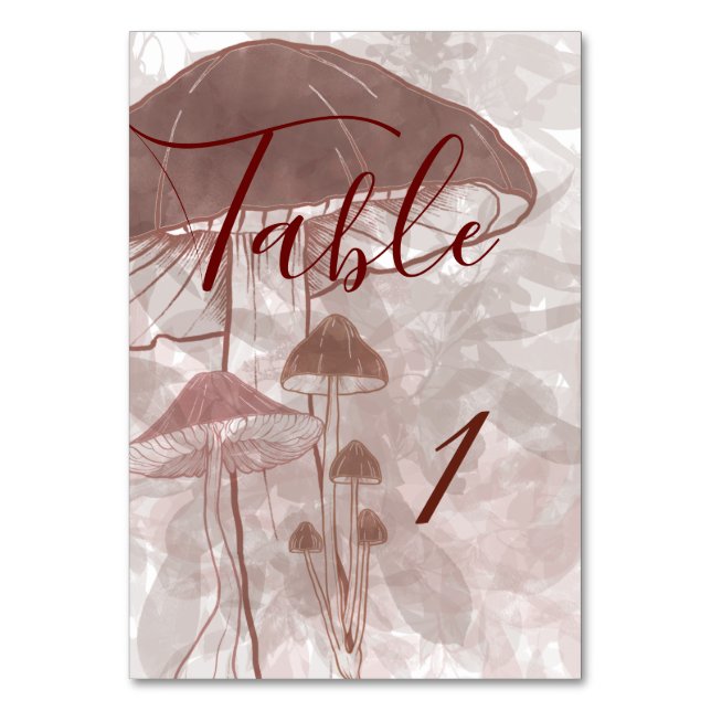 Mushroom Forest Table Number (Front)