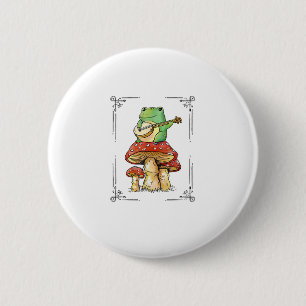 Mushroom Frog Goblincore Mycology Artistic Design 6 Cm Round Badge