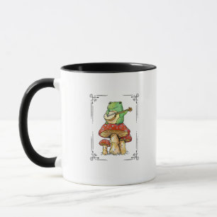 Mushroom Frog Goblincore Mycology Artistic Design Mug