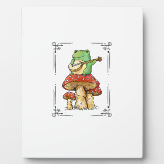 Mushroom Frog Goblincore Mycology Artistic Design Plaque