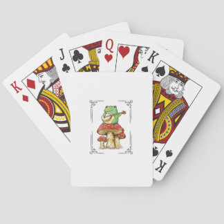Mushroom Frog Goblincore Mycology Artistic Design Playing Cards
