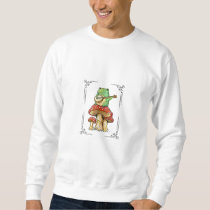 Mushroom Frog Goblincore Mycology Artistic Design Sweatshirt