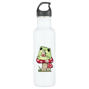 Mushroom Frog Goblincore Mycology Creative Style 710 Ml Water Bottle