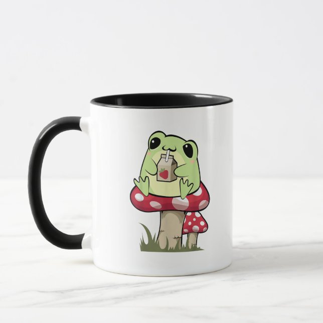 Mushroom Frog Goblincore Mycology Creative Style Mug (Left)
