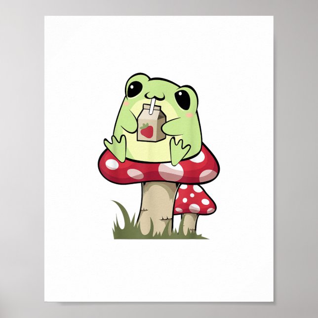 Mushroom Frog Goblincore Mycology Creative Style Poster (Front)