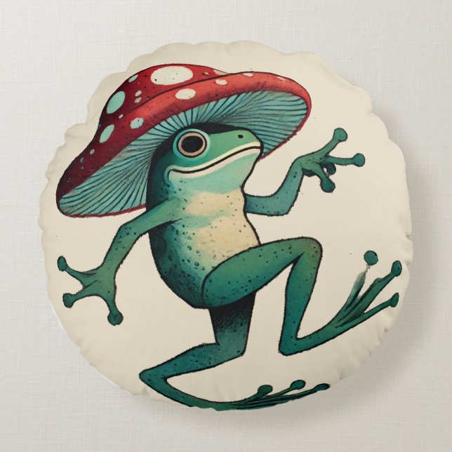 Mushroom Frog                                      Round Cushion (Front)
