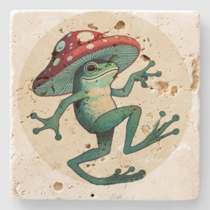 Mushroom Frog Stone Coaster