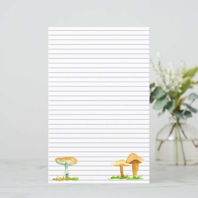Mushroom Fungi Letter Writing Mycology Lined (Standing Front)