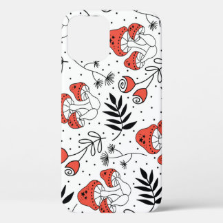 Mushroom Fungi: Nature Line Art iPhone 12 Case