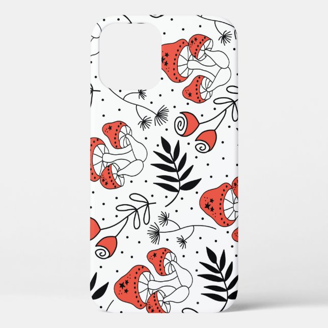 Mushroom Fungi: Nature Line Art Case-Mate iPhone Case (Back)