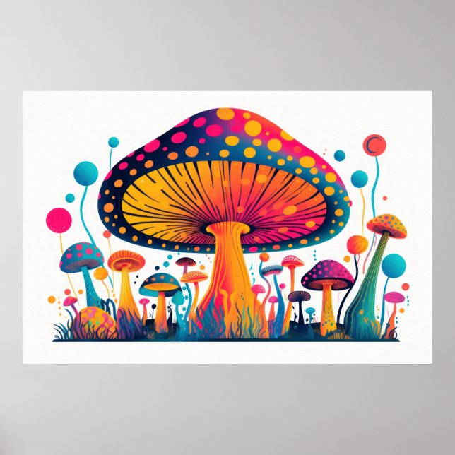 Mushroom fungus plant art.  poster (Front)