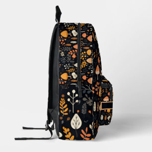 Mushroom Garden Black Backpack