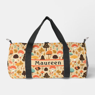 Mushroom Garden Cream Duffel Bag