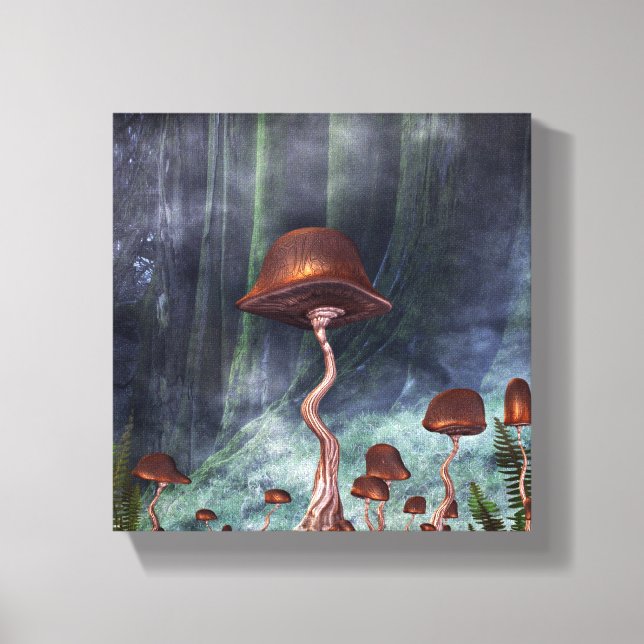 Mushroom Garden Forest Canvas Print (Front)