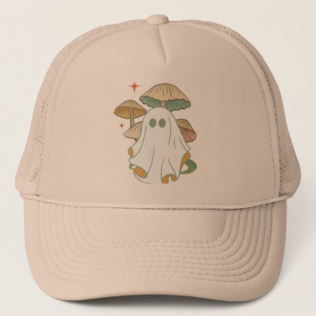 Mushroom Ghost Vintage  Trucker Hat (Front)
