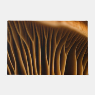 Mushroom Gills Macro Golden Brown Doormat