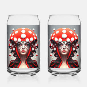Mushroom girl 3 can glass