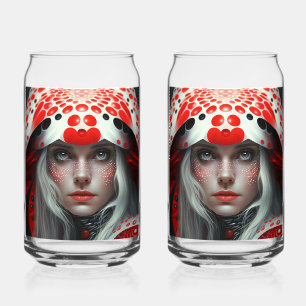 Mushroom girl 6 can glass