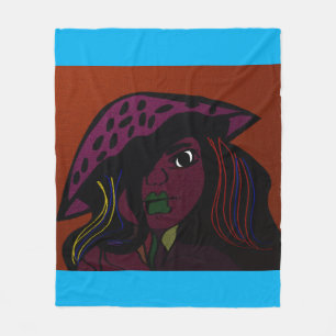 Mushroom Girl  Fleece Blanket