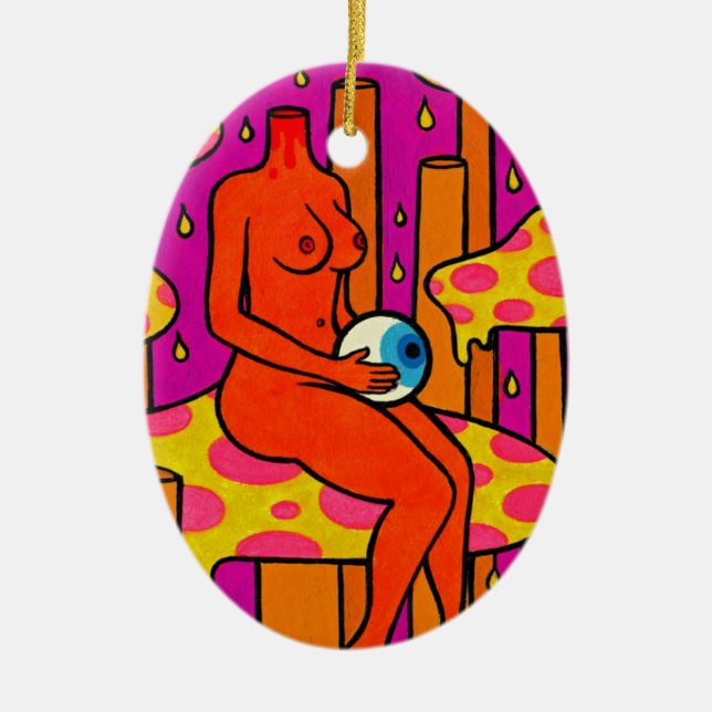 Mushroom Gloom #1 Ceramic Tree Decoration (Front)