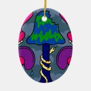 Mushroom Gloom #2 Ceramic Tree Decoration