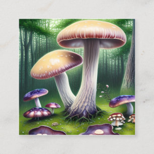 Mushroom Graphic Square Business Card