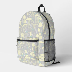 Mushroom Grey Cream Printed Backpack