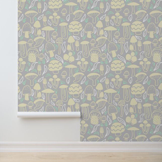Mushroom Grey Cream Wallpaper (Application)