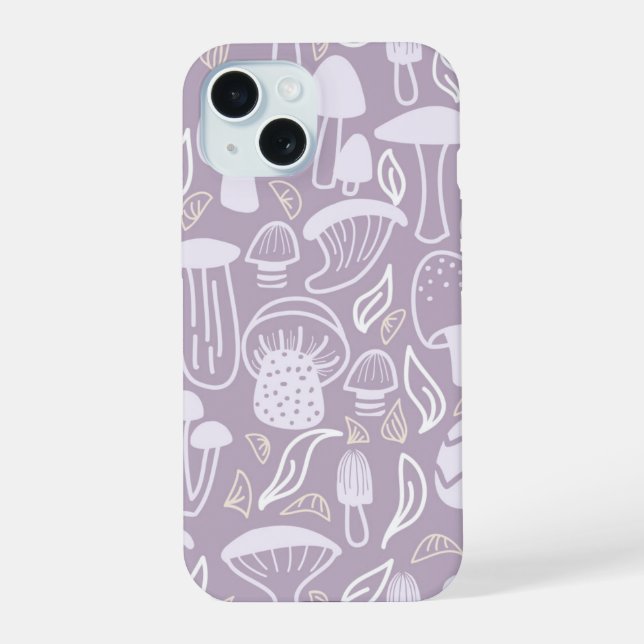 Mushroom Grey iPhone 15 Case (Back)