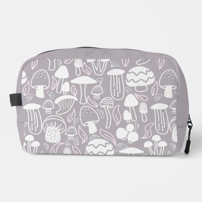 Mushroom Grey White Dopp Kit (Front)