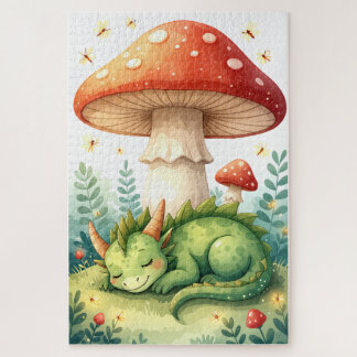 Mushroom Grove Dragon Nap Jigsaw Puzzle