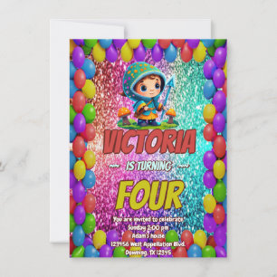 Mushroom Guardian birthday invite for kids