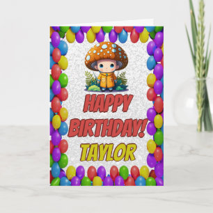 Mushroom Guardian Personalised Greeting Birthday Card