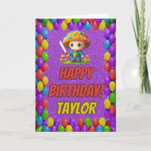 Mushroom Guardian Personalised Greeting Birthday Card