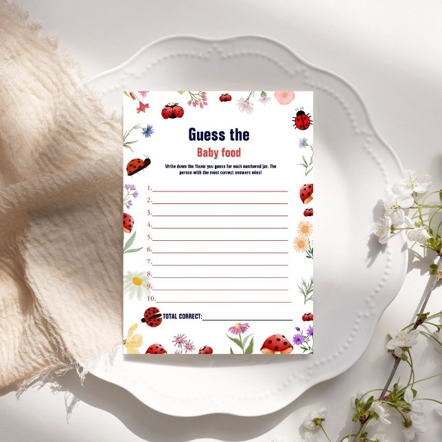 Mushroom Guess The Baby Food Baby Shower Game Card (Creator Uploaded)
