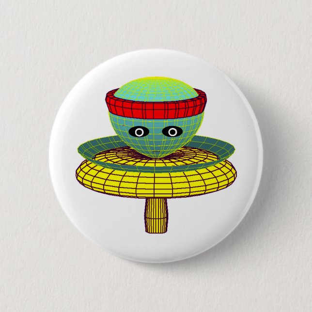Mushroom Head 6 Cm Round Badge (Front)