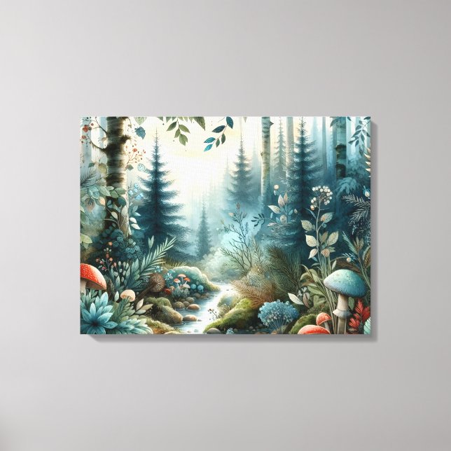 Mushroom Hollow Nature Forest Creek Canvas Print (Front)
