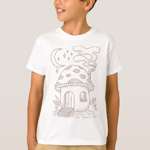 Mushroom House Cottagecore Aesthetic Fungus Mycolo T-Shirt