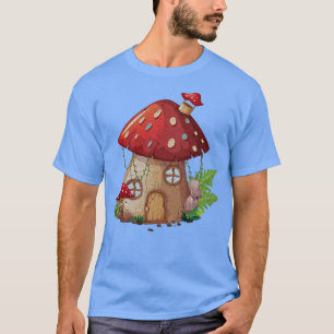 Mushroom House Cottagecore Fairy Garden T-Shirt