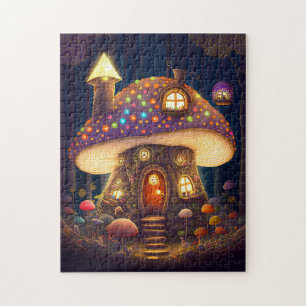 Mushroom House Fantasy Art Jigsaw Puzzle