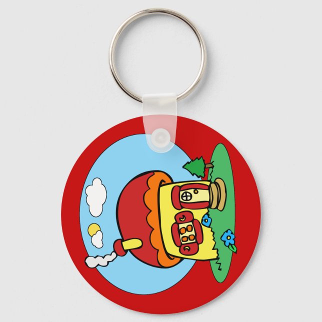 Mushroom House Key Ring (Front)